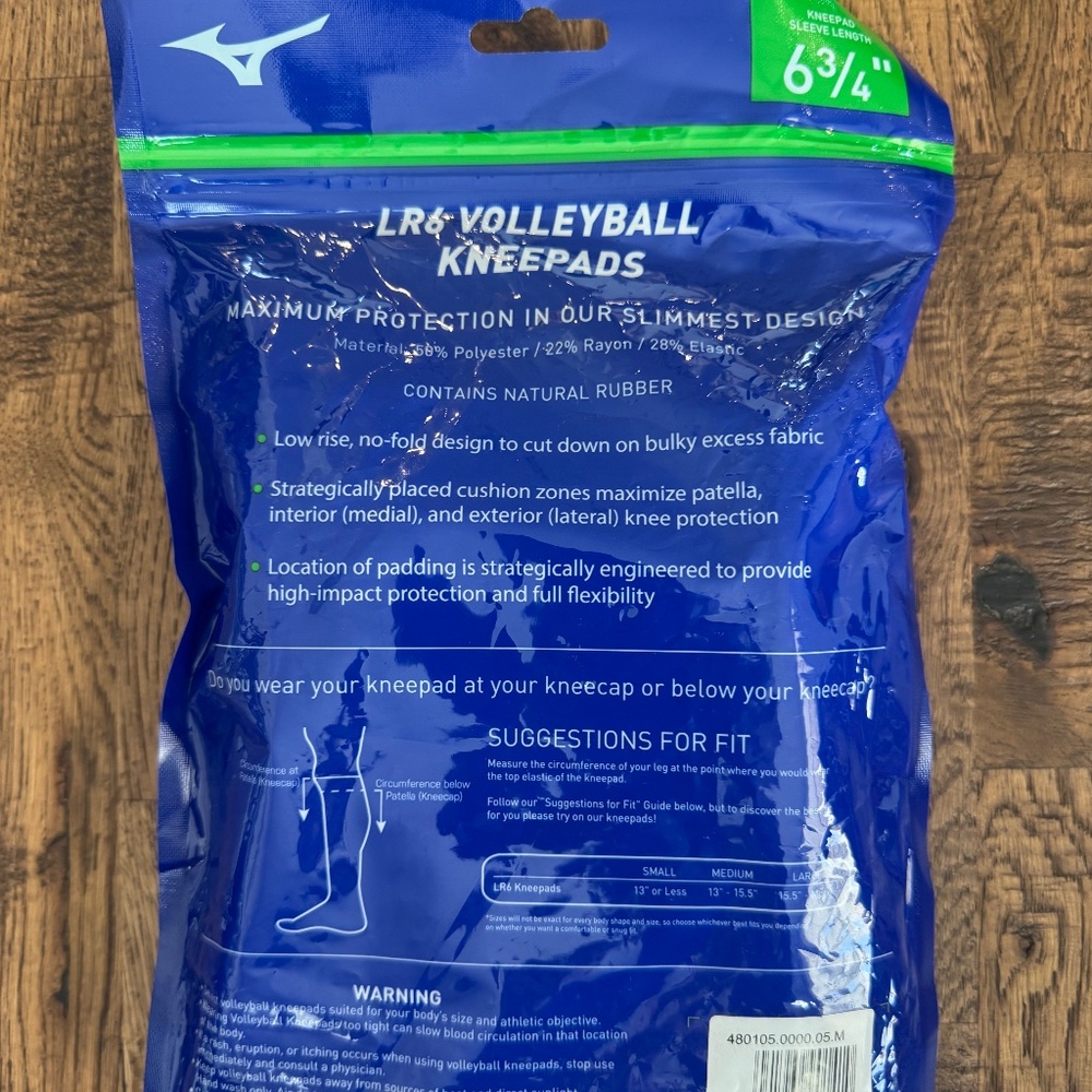 NEW Mizuno LR6 Volleyball Knee Pads White Size M F - Picture 3 of 3